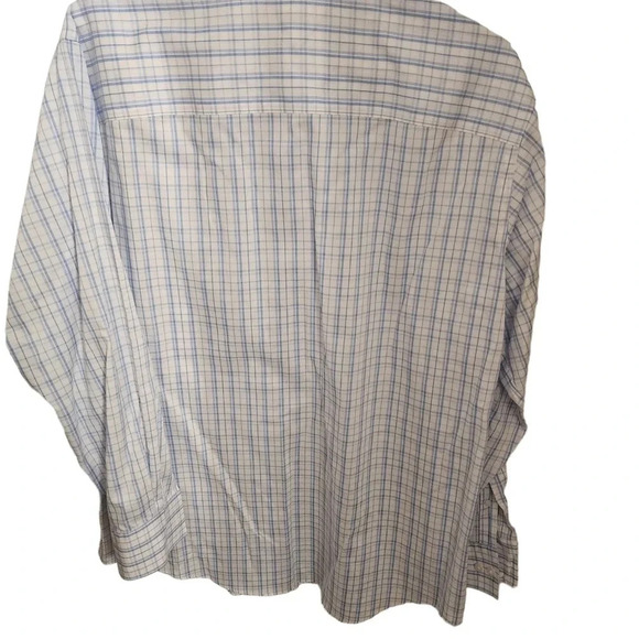 VINTAGE MENS KENNETH COLE BLUE PLAID DRESS SHIRT SIZE LARGE - Picture 2 of 3